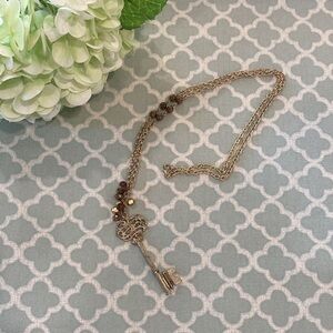 Key Necklace Gold Tone